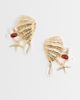 ASOS DESIGN ASOS DESIGN shell stud earrings with sea-life charms in gold tone - 1