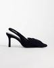 ASOS DESIGN ASOS DESIGN Shine slingback bow detail mid heeled shoes in black velvet - 1