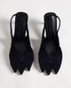 ASOS DESIGN ASOS DESIGN Shine slingback bow detail mid heeled shoes in black velvet - 2