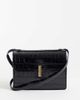ASOS DESIGN ASOS DESIGN shiny croc crossbody bag in black - 1