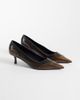 ASOS DESIGN ASOS DESIGN Shirley brogue detailed kitten heeled shoes in brown burnish - 1