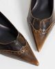 ASOS DESIGN ASOS DESIGN Shirley brogue detailed kitten heeled shoes in brown burnish - 2