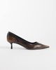 ASOS DESIGN ASOS DESIGN Shirley brogue detailed kitten heeled shoes in brown burnish - 3