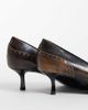 ASOS DESIGN ASOS DESIGN Shirley brogue detailed kitten heeled shoes in brown burnish - 4