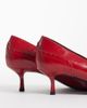ASOS DESIGN ASOS DESIGN Shirley brogue detailed kitten heeled shoes in red - 4