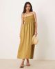ASOS DESIGN ASOS DESIGN shirred bust cotton sateen maxi dress in moss-Green - 1
