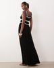ASOS DESIGN ASOS DESIGN shirred contrast binding midi dress in black & white-Multi - 4