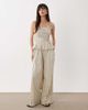 ASOS DESIGN ASOS DESIGN shirred peplum jumpsuit in neutral stripe - 1