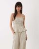 ASOS DESIGN ASOS DESIGN shirred peplum jumpsuit in neutral stripe - 2