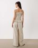 ASOS DESIGN ASOS DESIGN shirred peplum jumpsuit in neutral stripe - 4