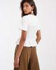 ASOS DESIGN ASOS DESIGN shirred waist detail tee in cream-White - 4