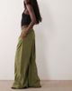 ASOS DESIGN ASOS DESIGN shirred waist linen blend pull-on pants in khaki-Green - 2