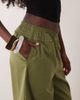 ASOS DESIGN ASOS DESIGN shirred waist linen blend pull-on pants in khaki-Green - 4