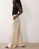 ASOS DESIGN ASOS DESIGN shirred waist linen blend pull-on pants in oatmeal-White - 2