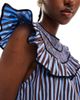 ASOS DESIGN ASOS DESIGN shirred yoke top in blue and brown stripes-Multi - 2