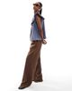 ASOS DESIGN ASOS DESIGN shirred yoke top in blue and brown stripes-Multi - 3