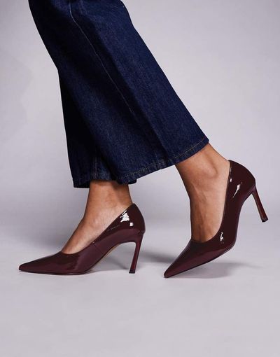 ASOS DESIGN ASOS DESIGN Shore mid heel pumps in dark red