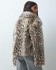 ASOS DESIGN ASOS DESIGN short collared faux fur jacket in leopard animal-Brown - 4