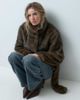 ASOS DESIGN ASOS DESIGN short faux fur funnel neck coat in mid brown - 3
