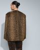 ASOS DESIGN ASOS DESIGN short formal collarless jacket in pony skin-Brown - 4