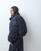 ASOS DESIGN ASOS DESIGN short funnel neck puffer jacket in dark check-Black - 4