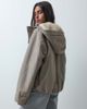 ASOS DESIGN ASOS DESIGN short hooded rain coat with borg liner in neutral - 3