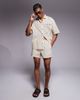 ASOS DESIGN ASOS DESIGN short length striped shorts in beige and brown-Neutral - 2