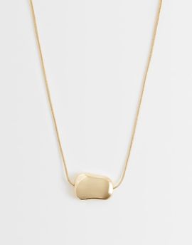 ASOS DESIGN ASOS DESIGN short necklace with clean molten pendant in gold tone