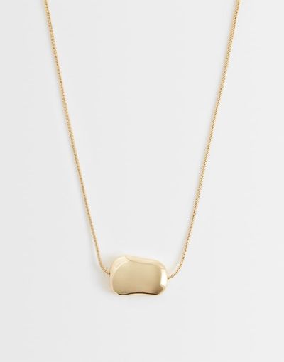 ASOS DESIGN ASOS DESIGN short necklace with clean molten pendant in gold tone