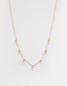 ASOS DESIGN ASOS DESIGN short necklace with faux-pearl drops in gold tone