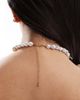 ASOS DESIGN ASOS DESIGN short necklace with faux pearl and charm detail-Gold - 3