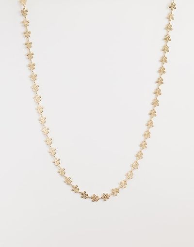 ASOS DESIGN ASOS DESIGN short necklace with mini flower detail in gold tone