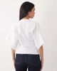 ASOS DESIGN ASOS DESIGN short sleeve batwing cinched waist top in white - 4