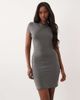 ASOS DESIGN ASOS DESIGN short sleeve compact wrap over mini dress in heather gray - 2
