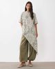 ASOS DESIGN ASOS DESIGN short sleeve crew neck asymmetric ruffle hem top in paisley print-Multi - 1