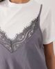 ASOS DESIGN ASOS DESIGN short sleeve lace overlay mini dress in white and lilac-Multi - 4