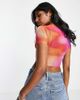 ASOS DESIGN ASOS DESIGN short sleeve mesh top with scarf hem in galaxy print - MULTI - 2