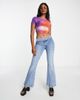 ASOS DESIGN ASOS DESIGN short sleeve mesh top with scarf hem in galaxy print - MULTI - 3