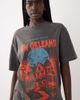 ASOS DESIGN ASOS DESIGN short sleeve oversized New Orleans Halloween graphic top in washed charcoal-Gray - 1