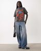ASOS DESIGN ASOS DESIGN short sleeve oversized New Orleans Halloween graphic top in washed charcoal-Gray - 2