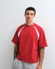 ASOS DESIGN ASOS DESIGN short sleeve oversized tee with panel detail-Red - 1