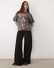 ASOS DESIGN ASOS DESIGN short sleeve oversized with Witching Hour graphic top in washed charcoal-Gray - 2