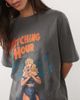 ASOS DESIGN ASOS DESIGN short sleeve oversized with Witching Hour graphic top in washed charcoal-Gray - 3