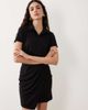 ASOS DESIGN ASOS DESIGN short sleeve shirt detail with wrap skirt mini dress in black - 1