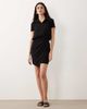 ASOS DESIGN ASOS DESIGN short sleeve shirt detail with wrap skirt mini dress in black - 2