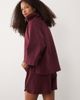 ASOS DESIGN ASOS DESIGN short sleeve with zip detail top in burgundy in scuba-style fabric-Gray - 3