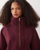 ASOS DESIGN ASOS DESIGN short sleeve with zip detail top in burgundy in scuba-style fabric-Gray - 4