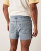 ASOS DESIGN ASOS DESIGN shorter length slim denim shorts with rip detail in light wash blue - 3