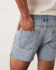 ASOS DESIGN ASOS DESIGN shorter length slim denim shorts with rip detail in light wash blue - 4