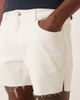ASOS DESIGN ASOS DESIGN shorter length slim denim shorts with rip detail in white - 3